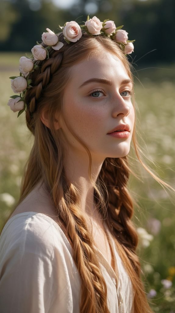 Messy Side Bun with Wildflower Tucking