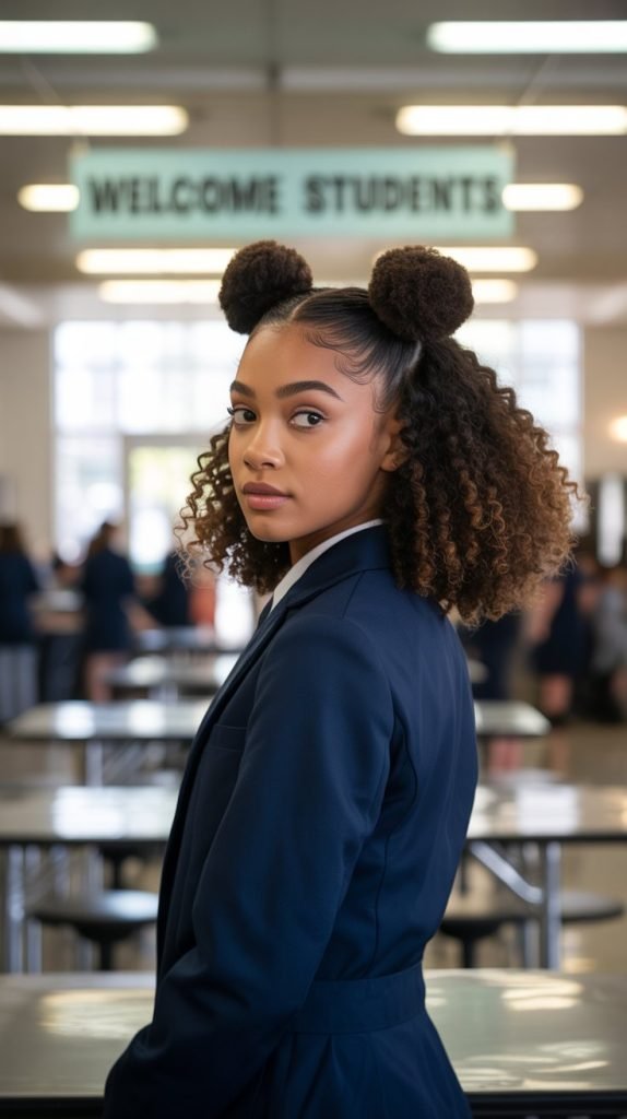 Double Bun Slickback Style