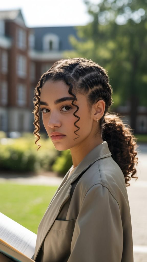 14. Twisted Crown Ponytail