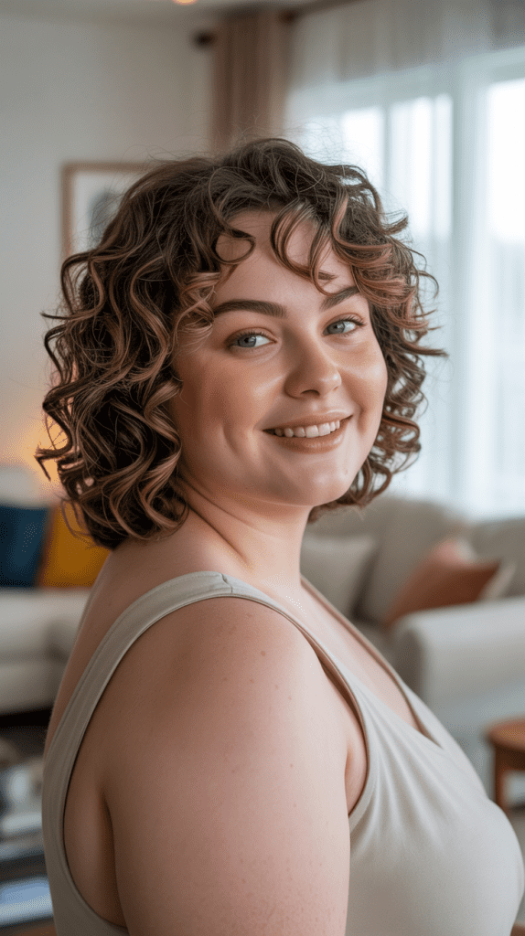 Layered Curly Lob (Long Bob)