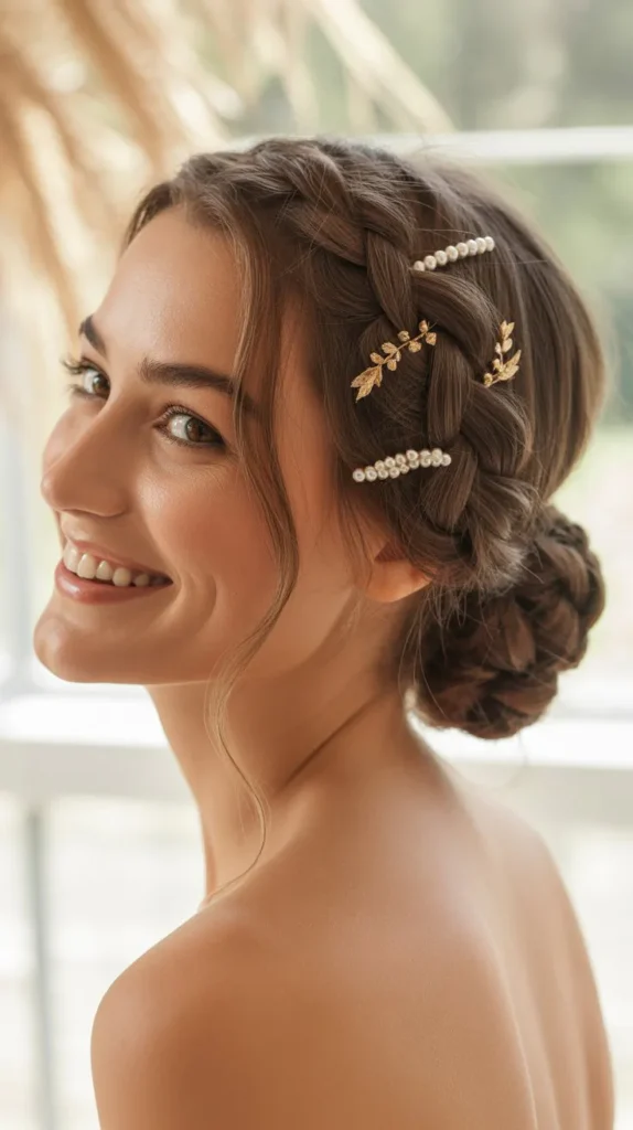 Braided Low Bun with Accessories