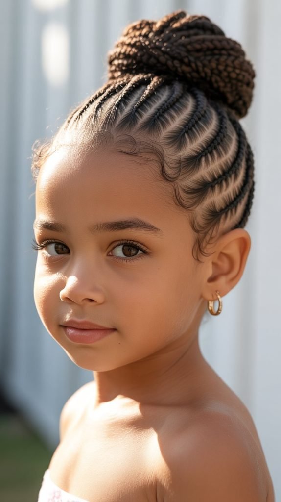 31. Cornrow Bun Combination