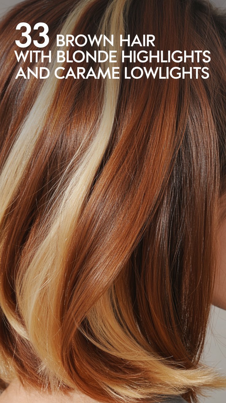 33 Brown Hair with Blonde Highlights and Caramel Lowlights