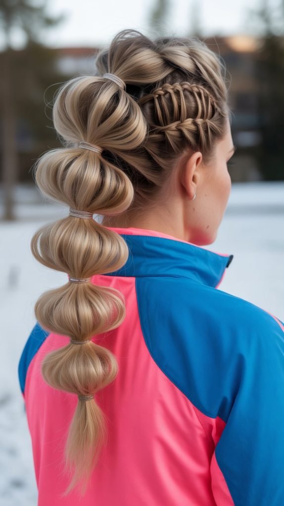 28. Stacked Bubble Braids