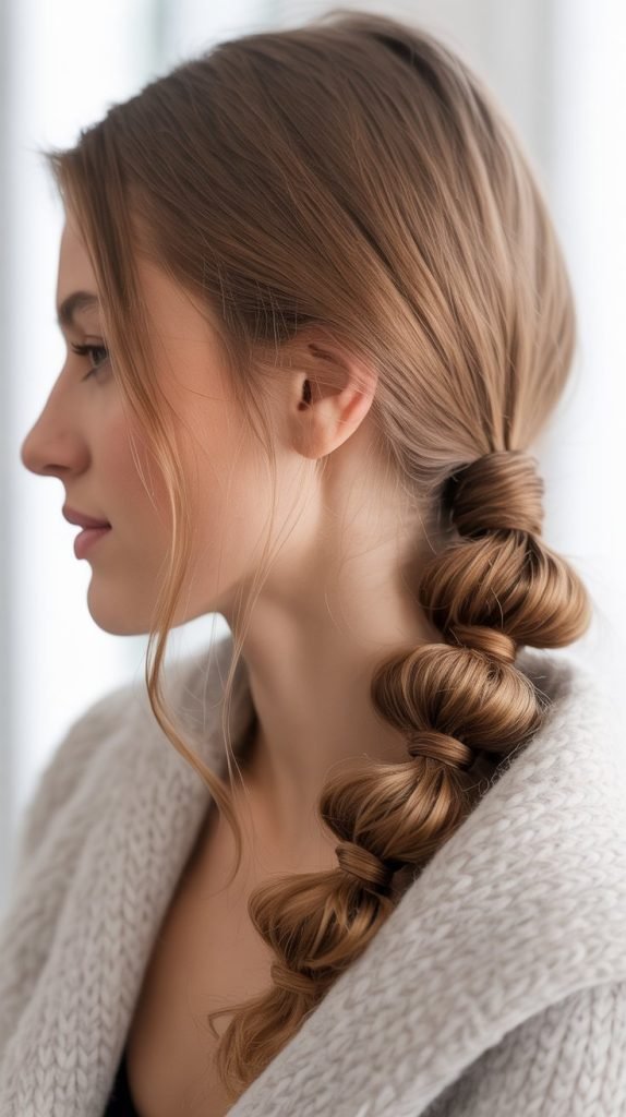 21. Voluminous Side Ponytail with Twisted Sections