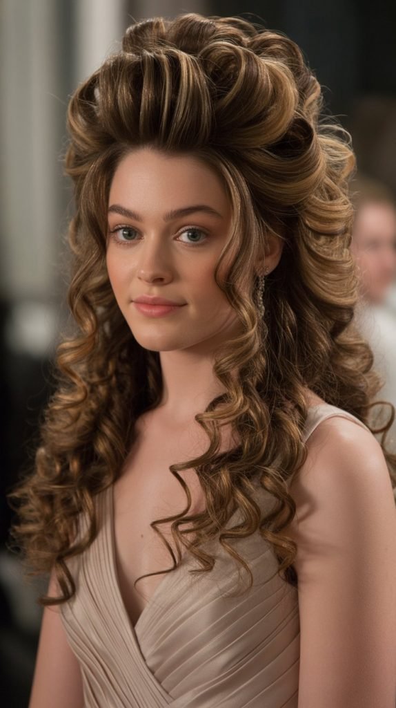 15. Voluminous Curled Half Up