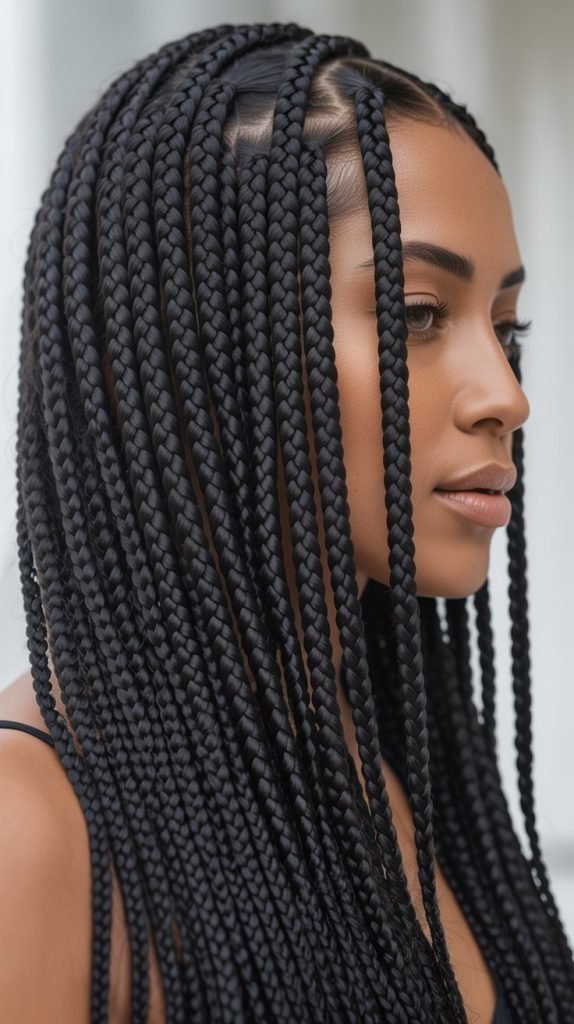 4. Waist-Length Box Braids