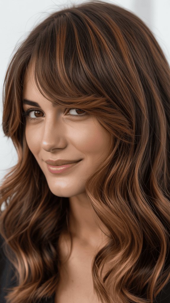 Caramel Highlights with Customized Bangs