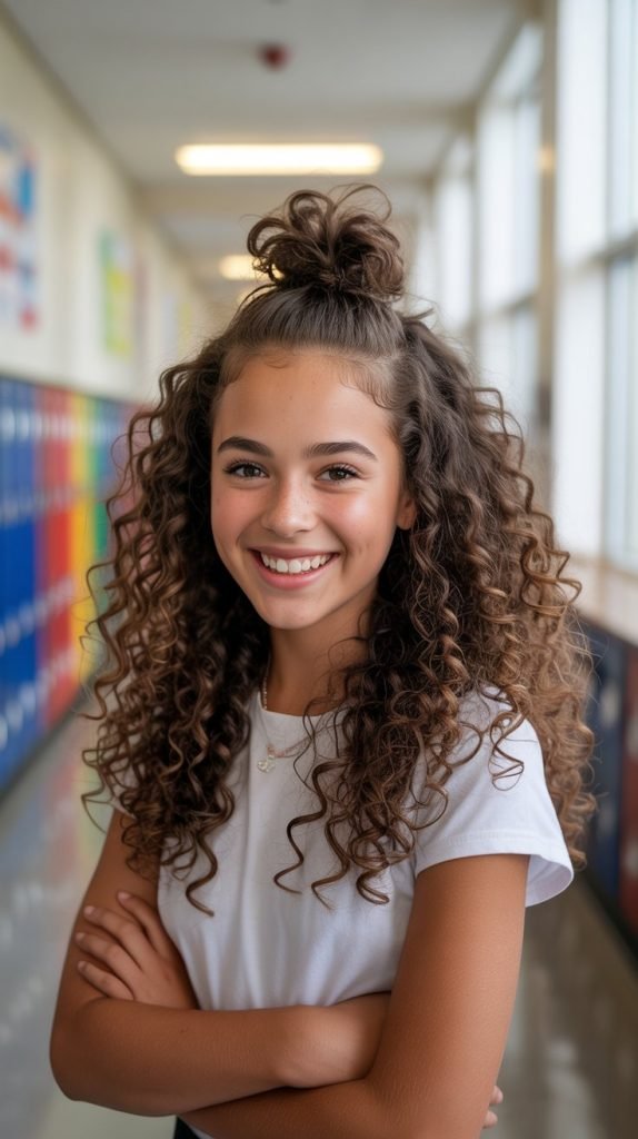 1. The Classic Half-Up Top Knot