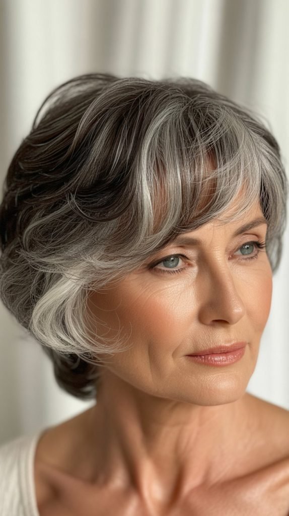 Root Smudging with Lowlights for Gray Hair
