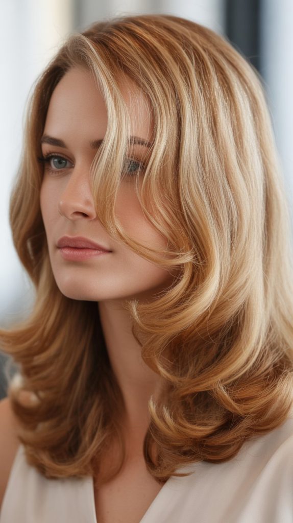8. Champagne Blonde with Hazelnut Lowlights