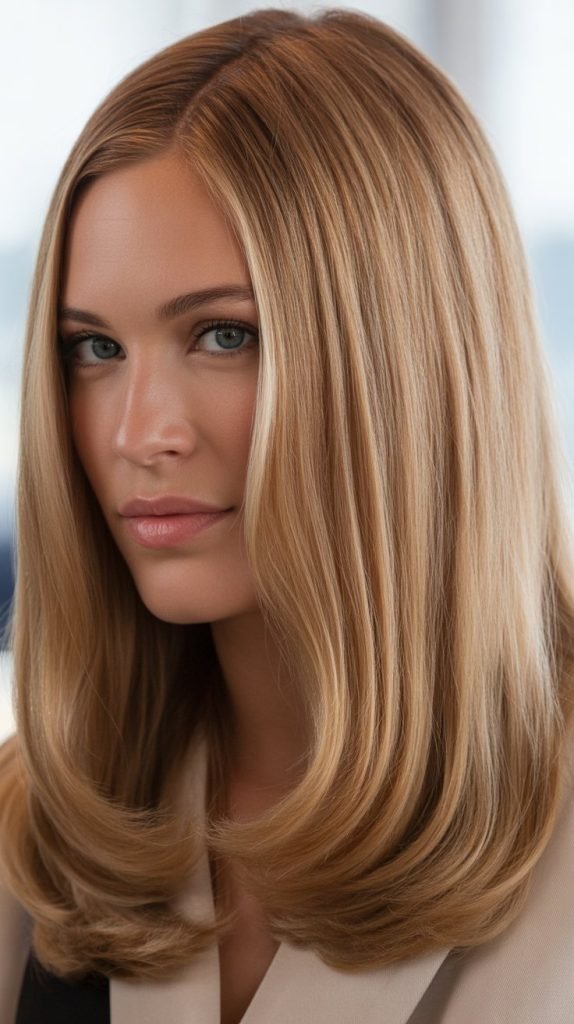 Classic Honey Blonde with Copper Red Lowlights