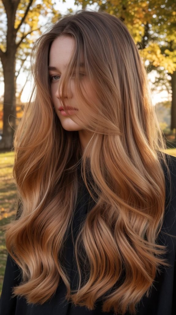 Caramel Blonde with Auburn Ombre