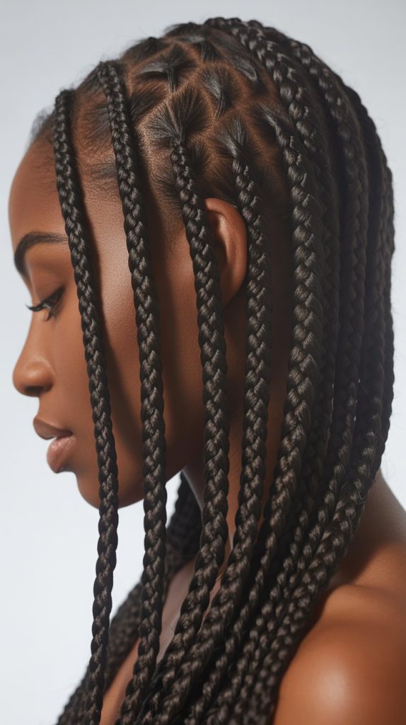 4. Ghana Braids (Banana Braids)