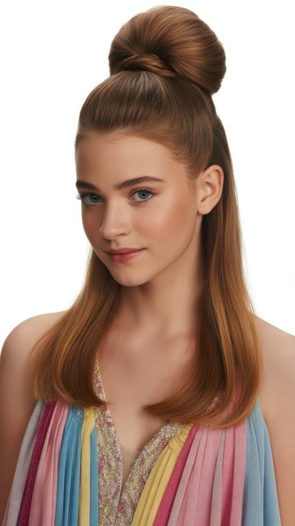 15. Low Sock Bun Half Up