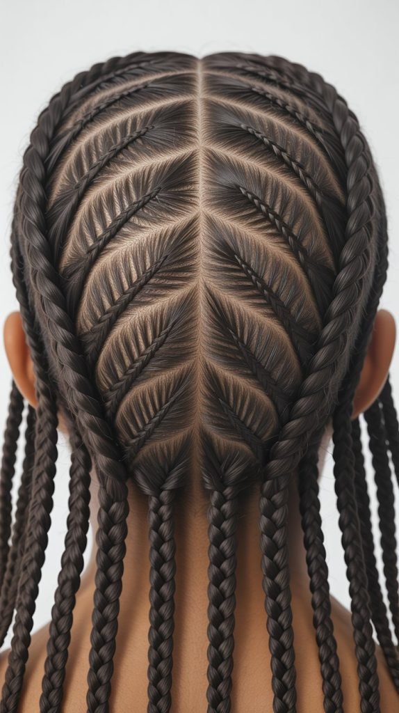 15. Straight-Back Braids with Triangle Parts