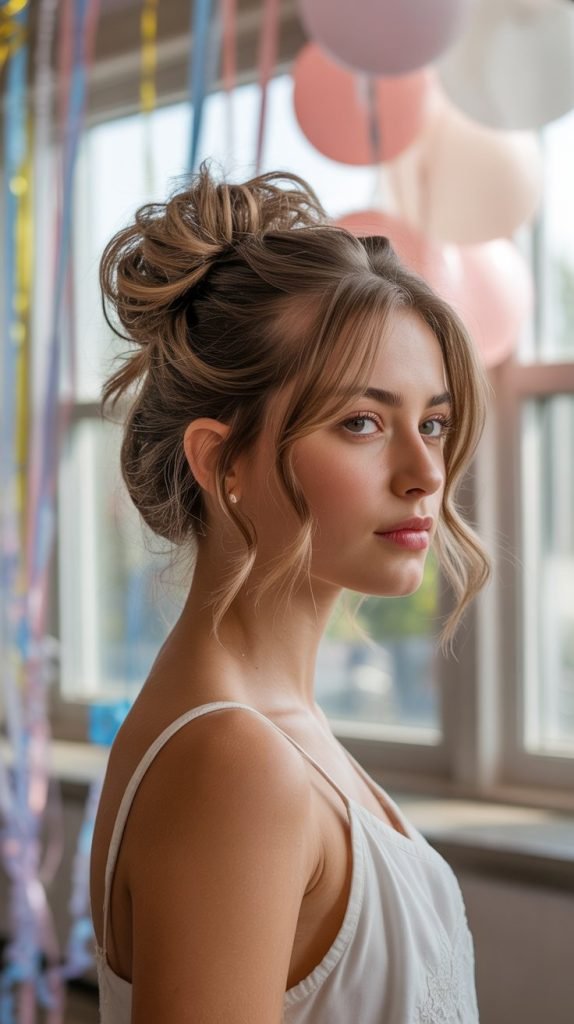 Messy Low Bun with Face-Framing Pieces