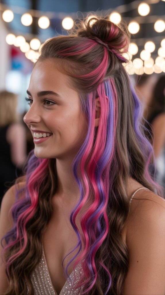 23. Half Up with Colored Extensions