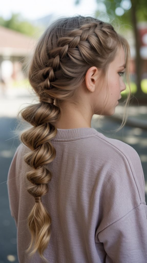 15. Twisted Side Ponytail with Braid