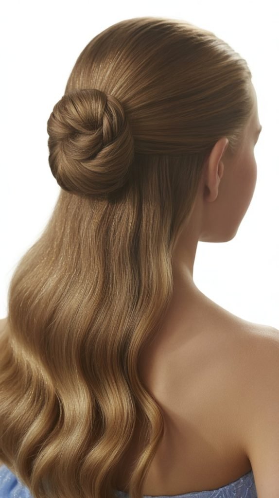 9. Knotted Half Up Bun