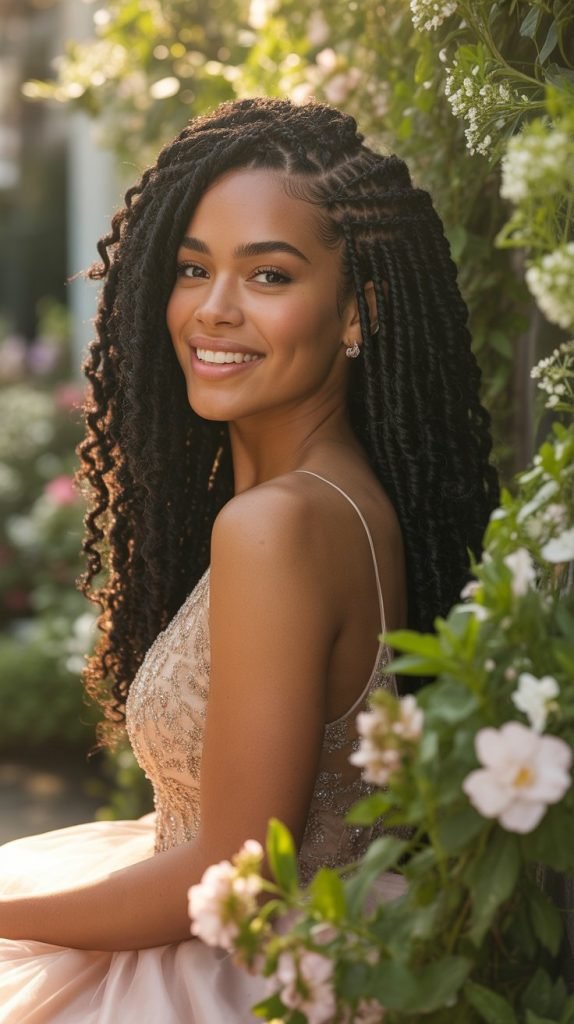 Passion Twists Half-Up Style