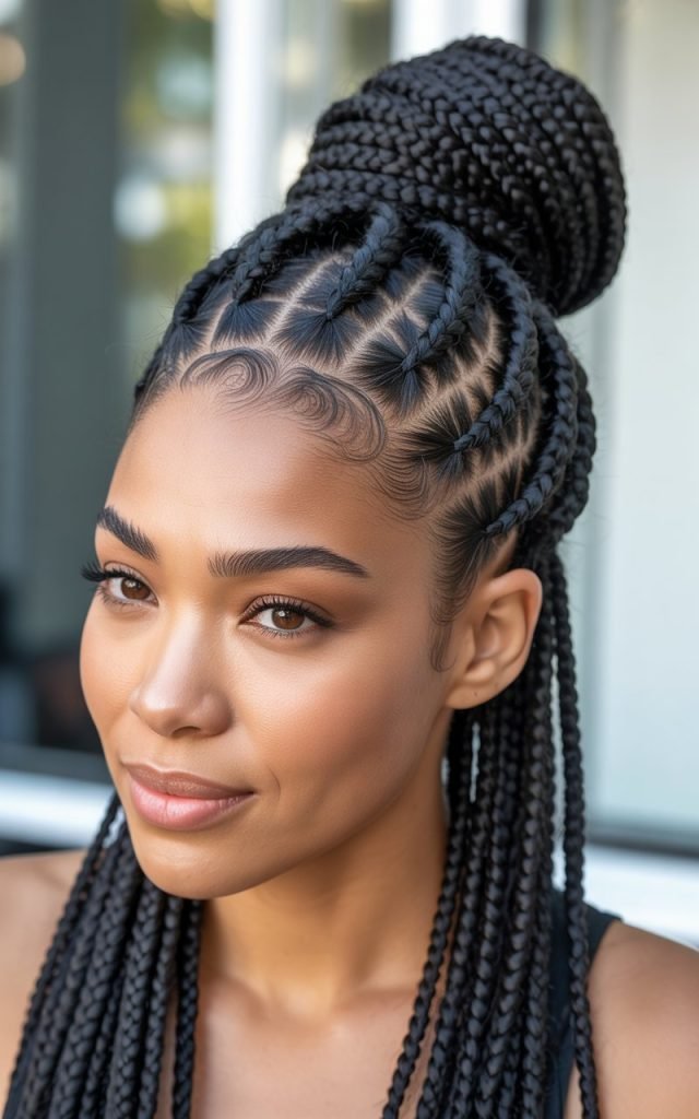 Knotless Braids Updo