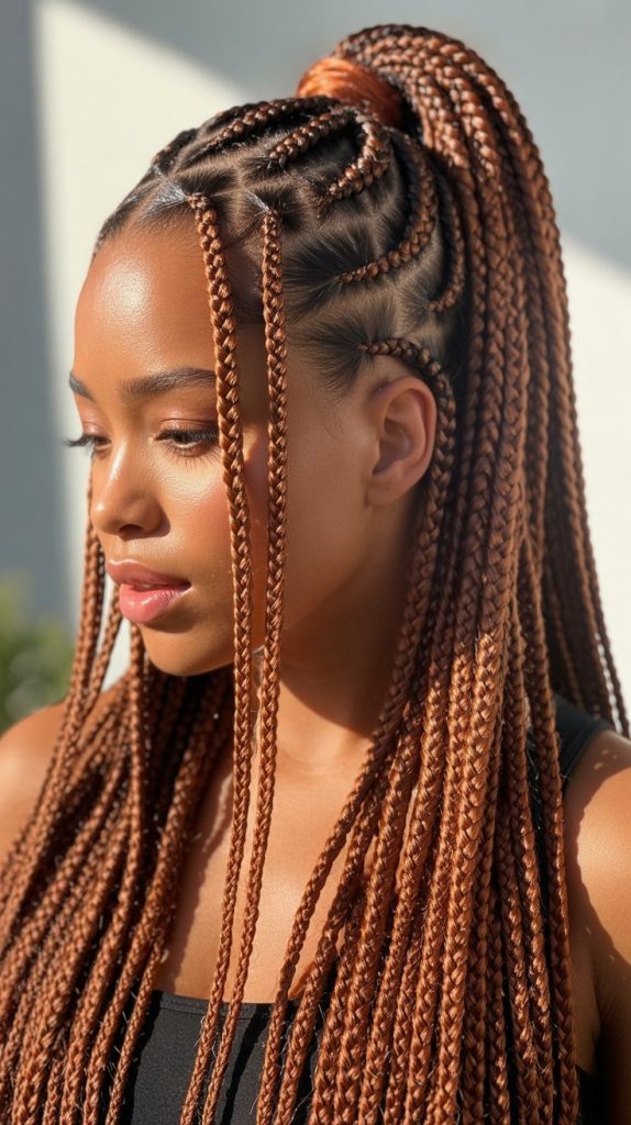 Copper Red Micro Braids