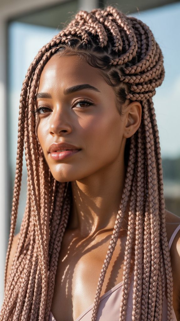 Rose Gold Box Braids