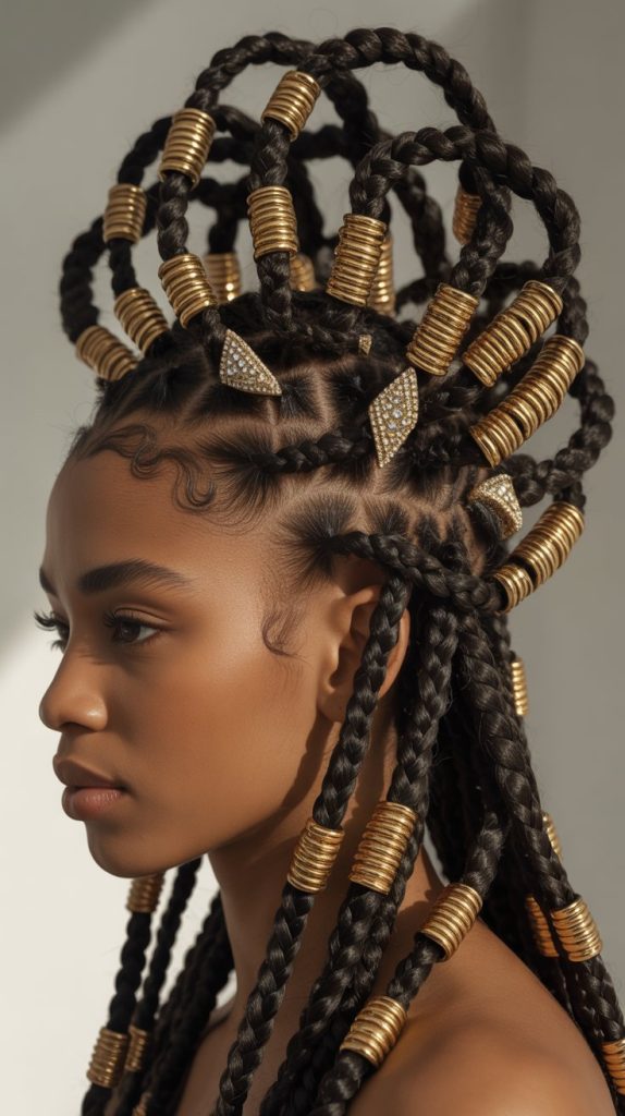 27. Braided Updo with Accessories