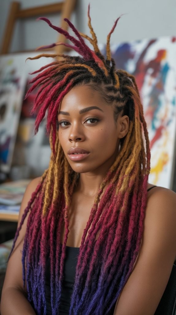  Colored Mohawk Dreadlocks