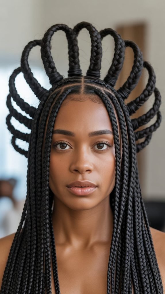 19. Box Braids Crown