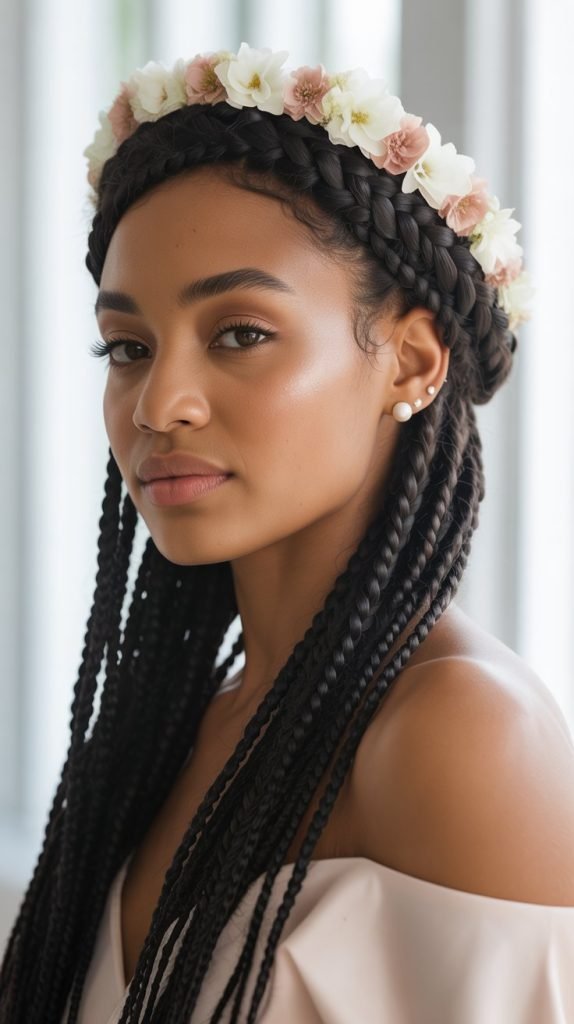 Fulani Braids with Crown Braid