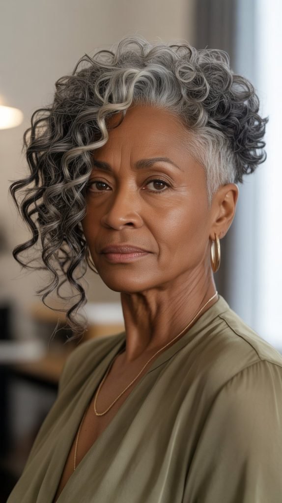 Curly Asymmetrical Cut