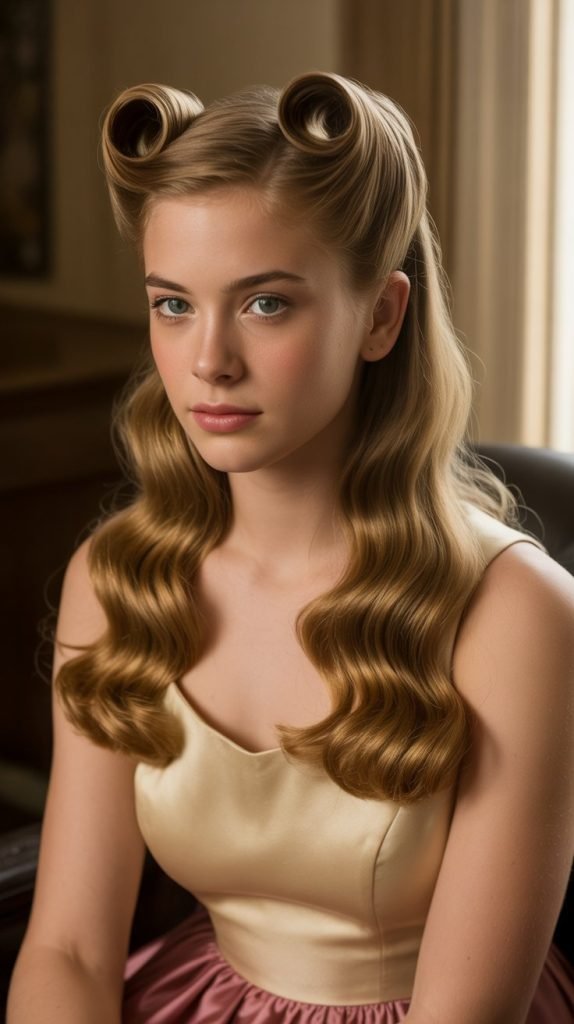 26. Vintage Victory Rolls with Bun