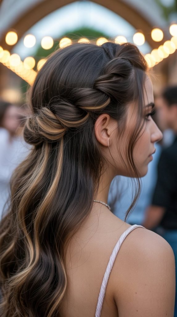 3. Twisted Half Up with Volume