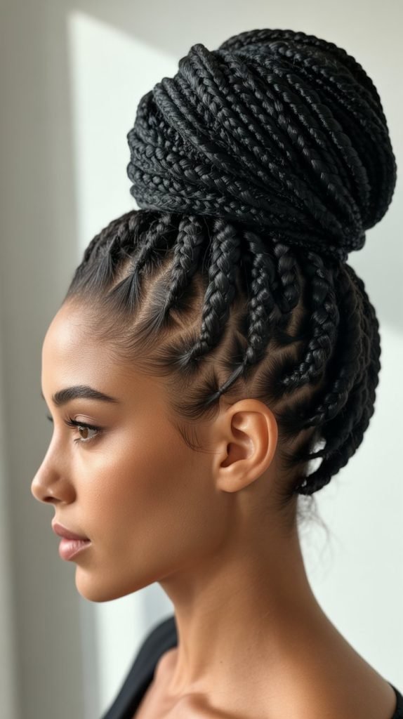 15. Box Braids Bun