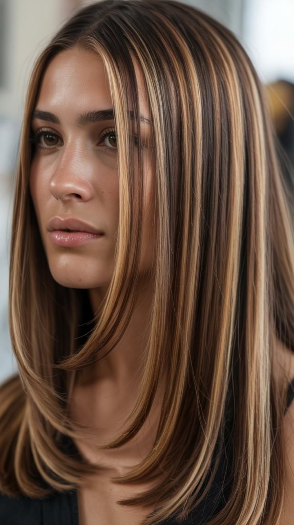 Ribbon Highlights with Caramel and Blonde