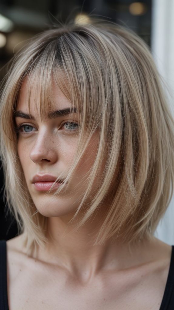 Choppy Bob with Piece-y Fringe