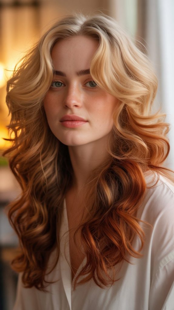 Biscuit Blonde with Auburn Lowlights