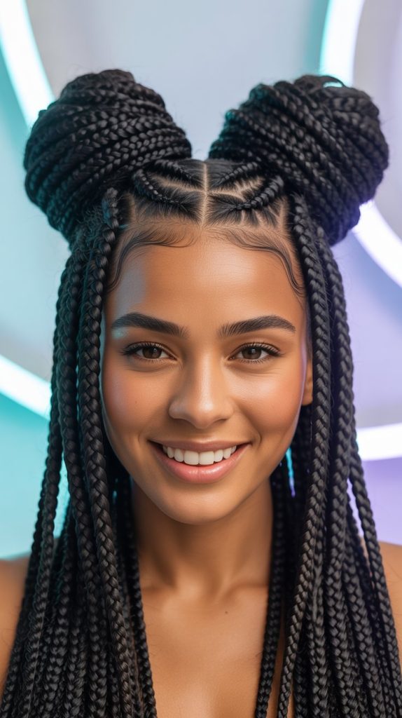 29. Braided Space Buns