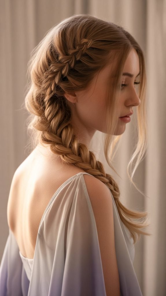 24. Fishtail Braid Half Up