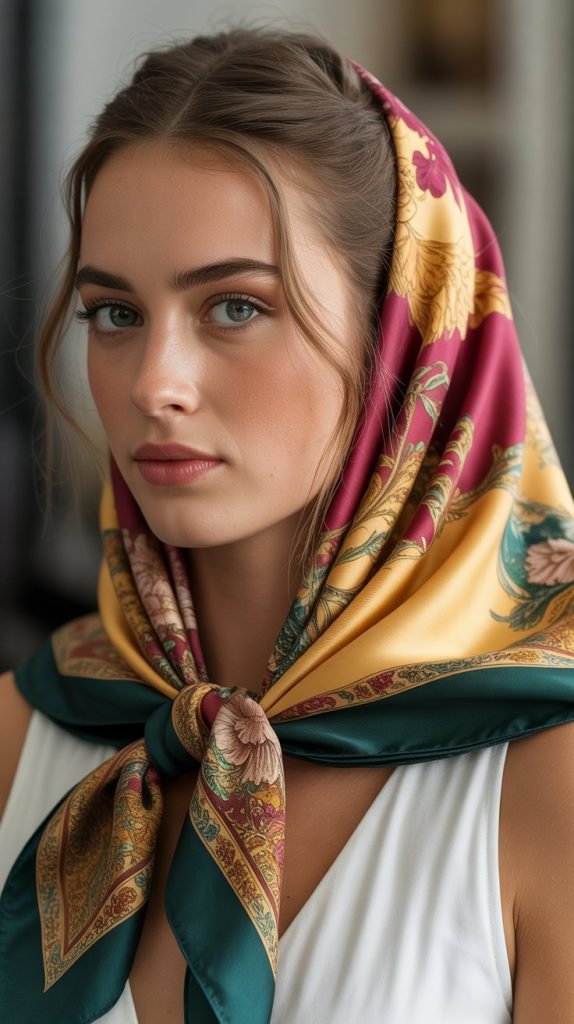 19. Half Up with Hair Scarf