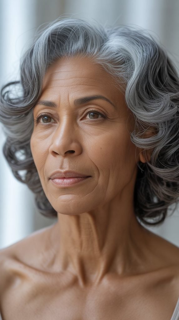Soft Curls with Side Part