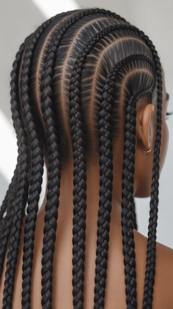 19. Peek-a-Boo Straight-Back Braids