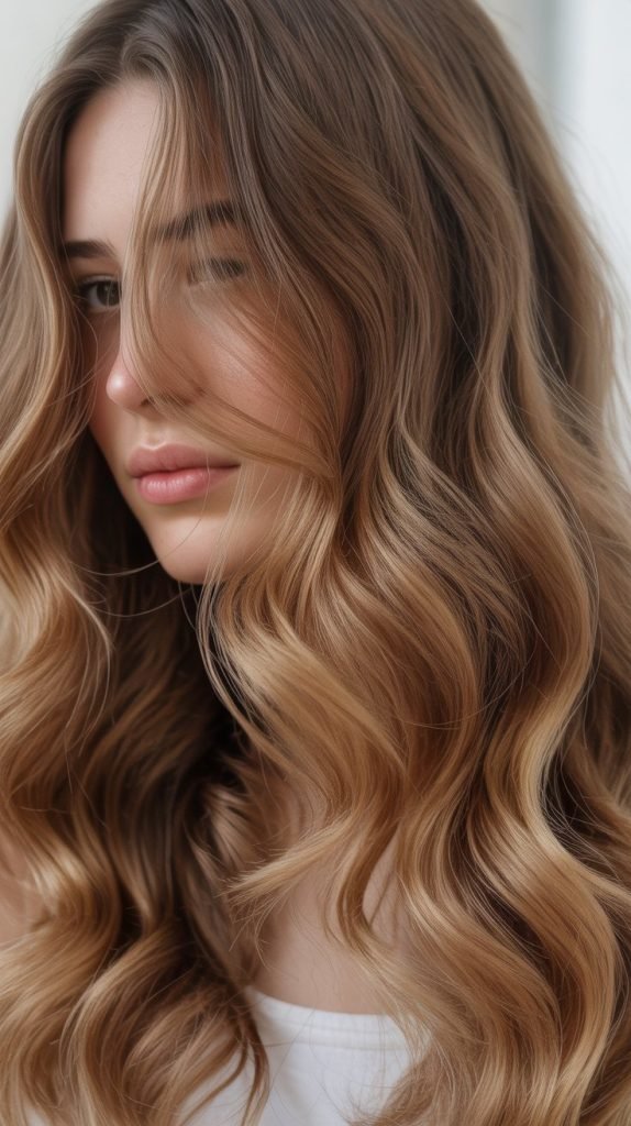Caramel Highlights on Light Brown