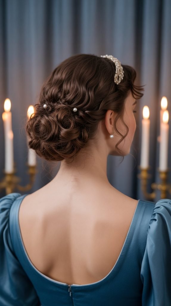 The Twisted Low Bun with Pearl Accents