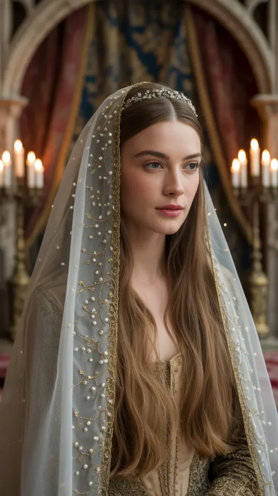 The Medieval Veil with Simple Center Part