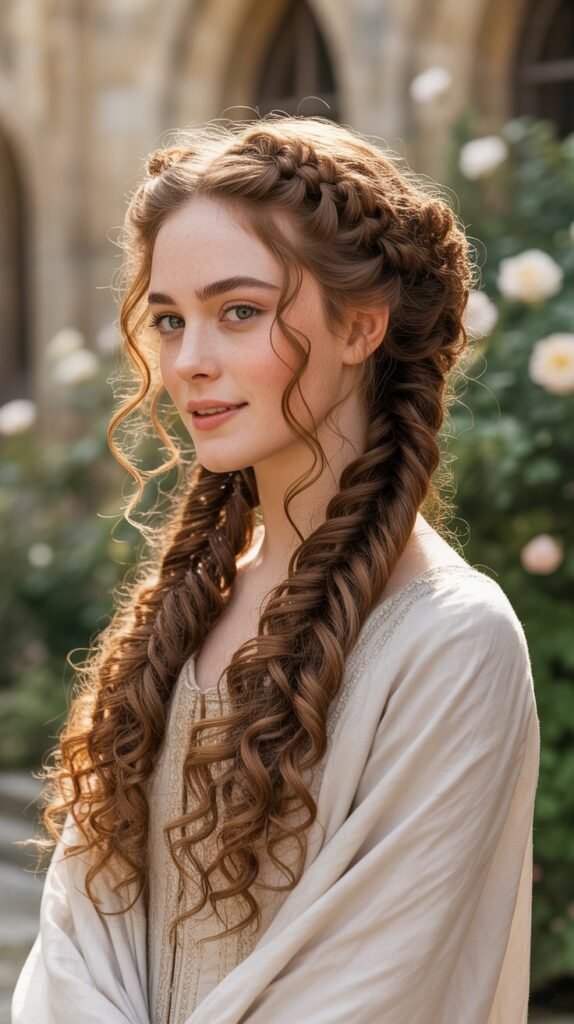 Braided Pigtails with Curly Extensions