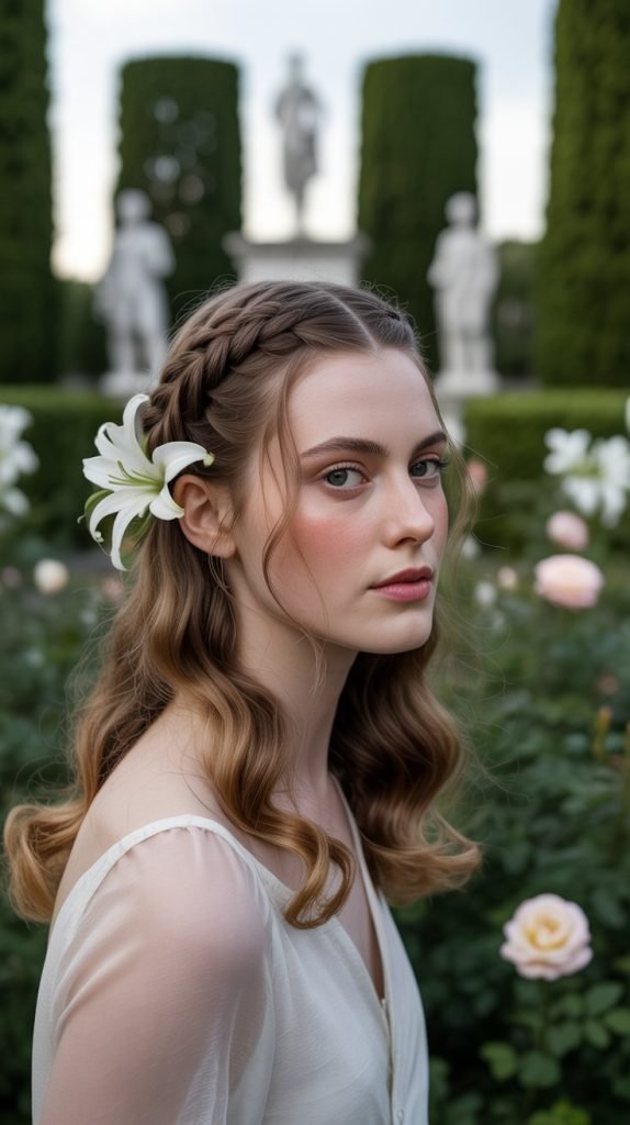 Triple Strand Braid with Rose Weaving