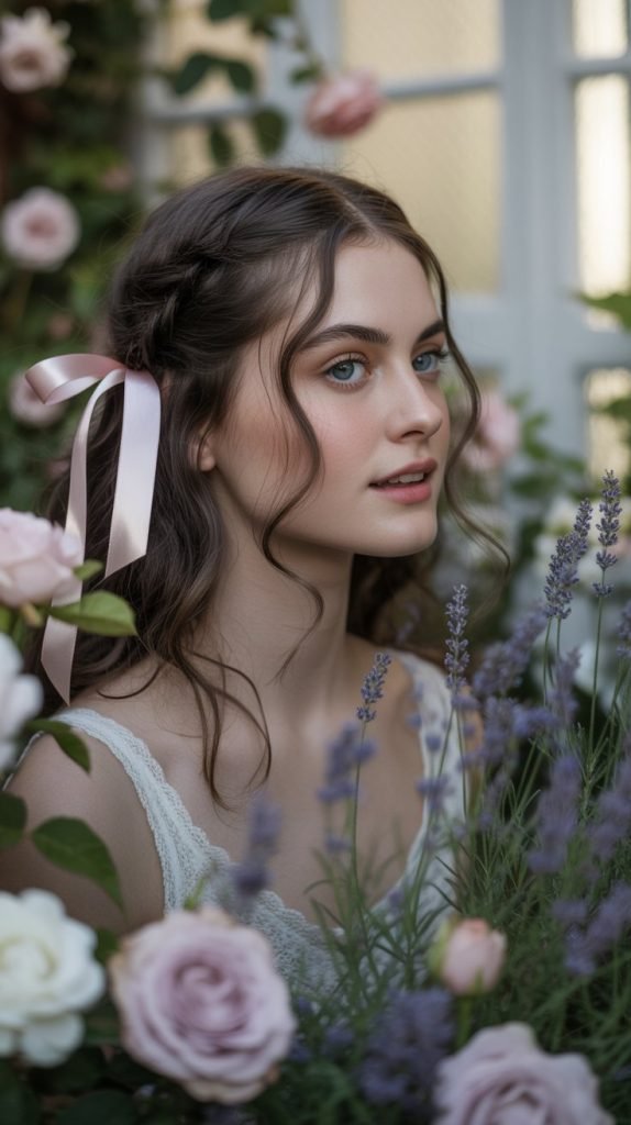 13. Half-Up with Ribbon Weave